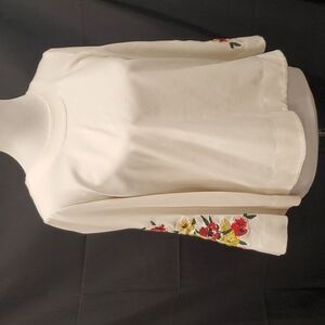 Ann Taylor Floral Sleeve Top SZ SM